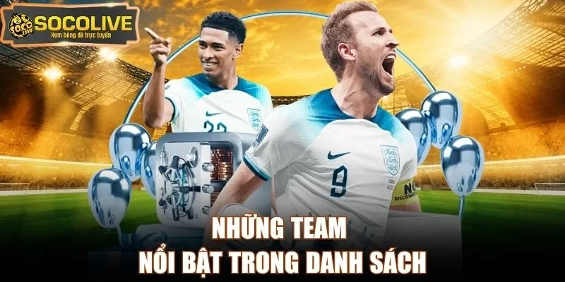 Những team nổi bật trong danh sách